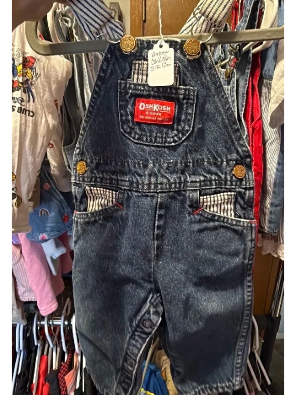 Vintage OshKosh B'gosh Kids Denim Overalls - Dark Blue
